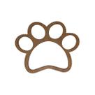 Aplique Pata de Cachorro 10x8 Kit 10un Mdf Cru Madeira