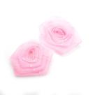 Aplique Patch Tecido Flor Rosa Rosa Claro 70x75mm 10pç 12g Aplique Patch Tecido Flor Rosa Rosa Claro 70x75mm 10pç 12g