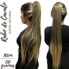 Aplique Rabo De Cavalo Fibra Orgânica Ombre Loiro 70cm - Weng