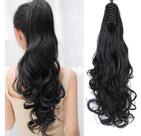 Aplique Rabo De Cavalo Preto Ondulado Fibra Orgânica 60cm - Weng Aplique Rabo De Cavalo Preto Ondulado Fibra Orgânica 60cm - Weng