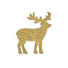 Aplique Rena Natal 7x5 Mdf 4mm Mdf Madeira Laser