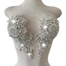 Apliques de renda com strass XZG.beatal 28 x 11 cm Apliques de renda com strass XZG.beatal 28 x 11 cm