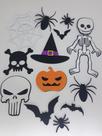Apliques Festa Halloween (chapéu abobora morcego aranha caveira) kit com 32 figuras em EVA Apliques Festa Halloween (chapéu abobora morcego aranha caveira) kit com 32 figuras em EVA