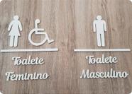 Apliques para toalete masculino e feminino em acrílico 3mm branco