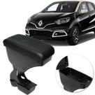 Apoio de Braço Captur 2017 até 2018 Rebatível com Porta objetos em Material Ecológico Preto