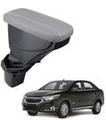 Apoio De Braço Chevrolet Cobalt Couro Cinza Costura Branca