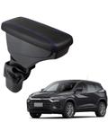 Apoio De Braço Chevrolet Tracker Couro Preto Costura Azul