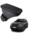 Apoio De Braço Citroen Aircross Couro Preto Costura Azul