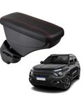 Apoio De Braço Citroen C3 Couro Preto Costura Vermelha