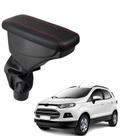 Apoio De Braço Ford Ecosport Couro Preto Costura Vermelha