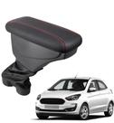 Apoio De Braço Ford Ka Couro Grafite Costura Vermelha