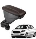 Apoio De Braço Ford Ka Couro Marrom Costura Branca