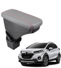 Apoio De Braço Honda Wr-v Couro Cinza Costura Vermelha