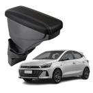 Apoio De Braço Hyundai Hb20x Couro Preto Costura Cinza
