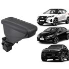 Apoio De Braço Nissan Kicks Couro Grafite Costura Branca Apoio De Braço Nissan Kicks Couro Grafite Costura Branca