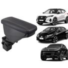 Apoio De Braço Nissan Kicks Couro Grafite Costura Marrom