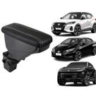 Apoio De Braço Nissan Kicks Couro Preto Costura Branca