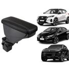 Apoio De Braço Nissan Kicks Couro Preto Costura Cinza