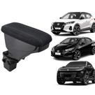 Apoio De Braço Nissan Kicks Tecido Preto Costura Cinza
