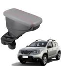 Apoio De Braço Renault Duster Couro Cinza Costura Vermelha
