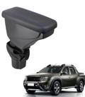 Apoio De Braço Renault Duster Couro Grafite Costura Azul