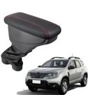 Apoio De Braço Renault Duster Couro Grafite Costura Vermelha