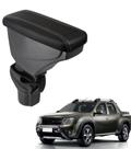 Apoio De Braço Renault Duster Couro Preto Costura Cinza