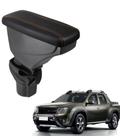 Apoio De Braço Renault Duster Couro Preto Costura Laranja
