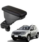 Apoio De Braço Renault Duster Couro Preto Costura Laranja