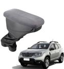 Apoio De Braço Renault Duster Tecido Cinza Costura Vermelha
