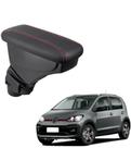 Apoio De Braço Volkswagen Up Couro Grafite Costura Vermelha