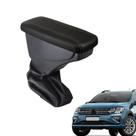 Apoio De Braço Vw Saveiro Couro Preto Costura Marrom