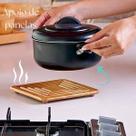 Apoio Para Panela Em Bamboo Mor Kit Com 2 Unidades Apoio Para Panela Em Bamboo Mor Kit Com 2 Unidades