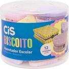 Apontador com Depósito CIS Biscoito 3 Modelos e 3 Cores Pote com 12 Unidades Apontador com Depósito CIS Biscoito 3 Modelos e 3 Cores Pote com 12 Unidades