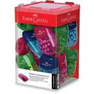 Apontador com Depósito TWO Tone FABER-CASTELL 2 Furos 3 Cores Display com 20 Unidades