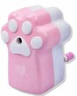 Apontador de Mesa Manivela Cat Lindo Patinha de Gato Rosa Papelaria Presente Eficiente Fofy