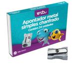 Apontador de Metal Simples Chanfrado para Lápis 1 Furo - Caixa com 24 Unidades - Onda Pro