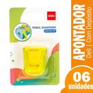 Apontador Deli Touch com Depósito Blister - Embalagem com 24 Unidades (SORTIDO)