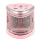 Apontador Eletrico Rosa - 2 Furos Para Lápis Comum e Jumbo