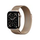 Apple Watch Series 11 GPS + Cellular - Caixa dourada de titânio 42 mm - Pulseira dourada estilo milanês