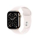 Apple Watch Series 11 GPS + Cellular - Caixa dourada de titânio 42 mm - Pulseira esportiva blush-clara M/G