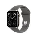 Apple Watch Series 11 GPS + Cellular - Caixa natural de titânio 42 mm - Pulseira esportiva cinza-pedra M/G