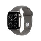 Apple Watch Series 11 GPS + Cellular - Caixa natural de titânio 42 mm - Pulseira esportiva cinza-pedra P/M