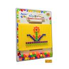 Aprenda Brincando Quadro Desenhos Modelo 1 DM Toys Amarelo Brinquedo de Encaixe Didatico Recreativo