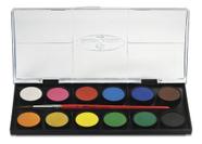 Aquarela em Pastilha com Pincel 12 Cores Faber-Castell