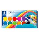 Aquarela Em Pastilha Staedtler Noris Com 12 Cores E 1 Pincel