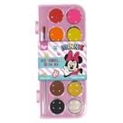 Aquarela Minnie Tinta Escolar Pastilhas 12 Cores + Pincel