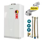 Aquecedor Água A Gás Komeco 9 Litros Home Branco Com Kit Flexiveis 30cm Duto 60 mm De Brinde