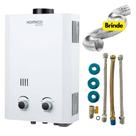 Aquecedor De Água A Gás 7 Litros Komeco Branco Gn Com Kit Flexiveis 30cm Duto 60 mm De Brinde
