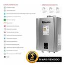 Aquecedor de Água a Gás Digital REU-E211 FEH (E21) 21 litros GN Prata Aquecedor de Água a Gás Digital REU-E211 FEH (E21) 21 litros GN Prata